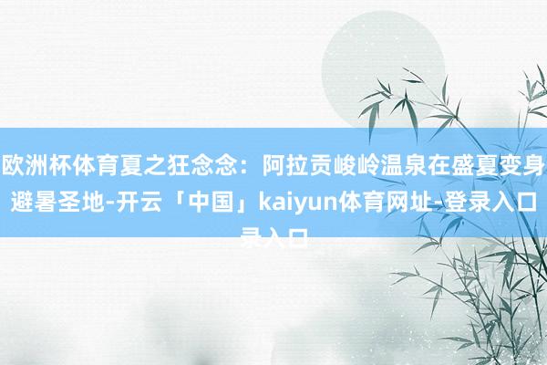欧洲杯体育夏之狂念念：阿拉贡峻岭温泉在盛夏变身避暑圣地-开云「中国」kaiyun体育网址-登录入口