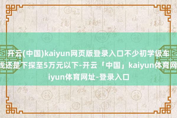 开云(中国)kaiyun网页版登录入口不少初学级车型补贴后价钱还是下探至5万元以下-开云「中国」kaiyun体育网址-登录入口
